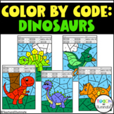 Color by Code Dinosaurs for Addition within 25