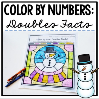 Preview of Color by Code Doubles Facts