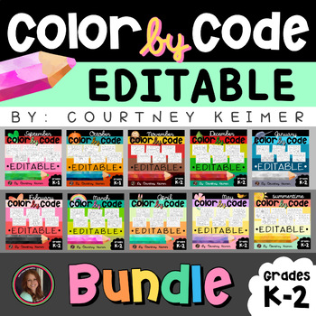 Color by Code Editable Bundle by Courtney Keimer | TpT