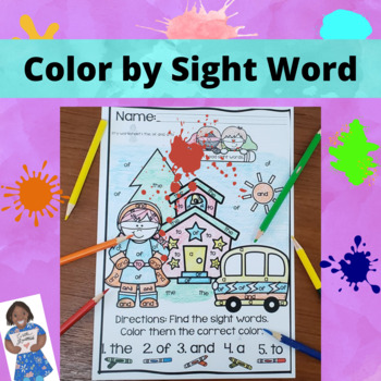 Preview of Color by Code Fry Sight Word Superhero Theme Coloring Sheets