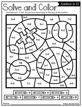 Color by Code GYM CLASS Color by Number {Addition & Subtraction to 10}