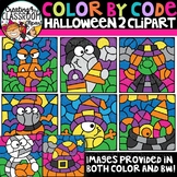 Color by Code Halloween 2 Clipart {Color by Code Clipart}