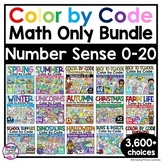 Color by Code MATH ONLY Bundle Color by Sum Number Sense Morning Work