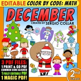 Color by Code: Math – DECEMBER – 2nd Grade – EDITABLE – Co