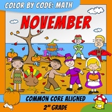 Color by Code: Math – NOVEMBER – 2nd Grade - Common Core Aligned
