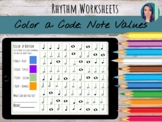 Color by Code: Note Values | Digital & Printable Worksheet & Answer Key