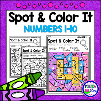Color by Code Number Sense - Color by Numbers for 1-10 by Polliwog Place