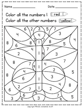Color by Code | Numbers 1 to 5 by Schoolkid stuff | TPT
