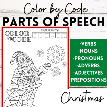 Preview of Color by Code: Parts of Speech | Christmas | Color Activity