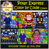 Color by Code - Polar Express - Christmas - Winter - Clip 