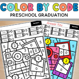 Color by Code Preschool Graduation Worksheets -  Letters, 