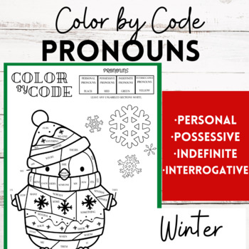 Preview of Color by Code: Pronouns | Winter | Color Activity