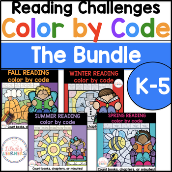 Preview of Color by Code Reading Promotion Challenges Bundle Elementary School Library