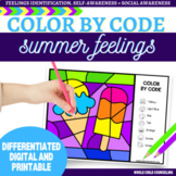 Color by Code SUMMER POPSICLES Recognize Emotions SEL Digi