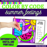 Color by Code SUMMER WATERMELON Naming Feelings SEL Digita