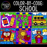 Color by Code: School Clipart {Creative Clips Clipart}