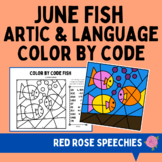 Color by Code Speech Therapy - Fish Coloring - Summer Arti