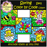 Color by Code - Spring - Clip Art (School Designhcf)