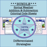 Color by Code Spring Weather Add and Subtract Differentiat