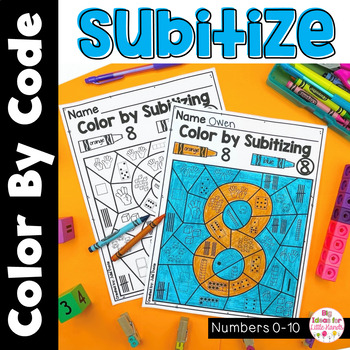 Preview of Color by Code Number Sense Subitizing Activity and Worksheets