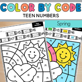 Color by Code Teen Numbers Spring