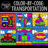 Color by Code: Transportation Clipart {Creative Clips Clipart}