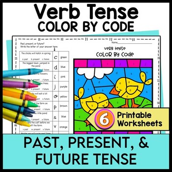 Preview of Color by Code VERB TENSE