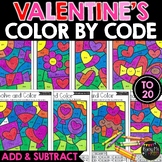 Color by Code Valentine's Day Math Addition and Subtractio