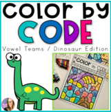 Color by Code - Vowel Teams - Dinosaur