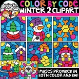 Color by Code Winter 2 Clipart {Color by Code Clipart}