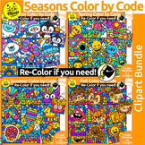 Color by Code or Number Seasons Bundle | Winter | Spring |