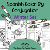 Spanish WINTER Color by Conjugation 3 Color By Verb activi