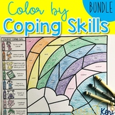 Color by Coping Skills Bundle: Coping Skills Activities fo
