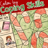 Color by Coping Skills Christmas Holiday Activity Elementa