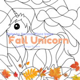 Color by Decimal Place Value - Fall Unicorn