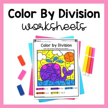Preview of Color By Division Worksheets - Color By Number Division