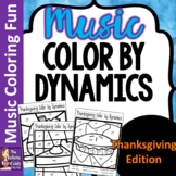Color by Dynamics Thanksgiving Music Coloring Sheets