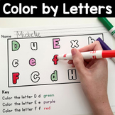 Color by Letter Alphabet Recognition Worksheets for Kinder