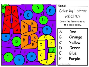 Preview of Color by Letter - Beginning ABCs
