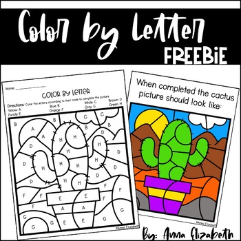 Preview of Color by Letter FREEBIE