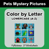 Color by Letter: Lowercase (A-Z) - Pets Mystery Pictures