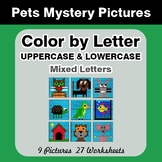 Color by Letter: Lowercase & Uppercase - Pets Mystery Pictures