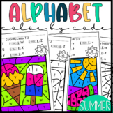Summer Coloring Sheets | Color by Code | Letter Recognitio