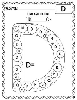 Color by Letter Worksheet - Alphabet Identification Find & Count uppercase