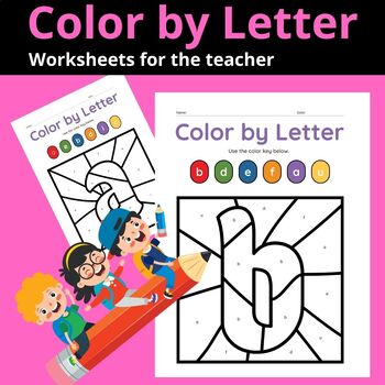 Preview of Color by Letter worksheets for the teacher