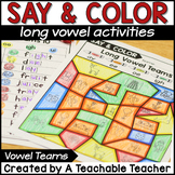 Long Vowel Team Activities Color by Code and Sound End of 