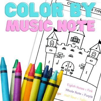 Preview of Color by Music Note Coloring Page Worksheet