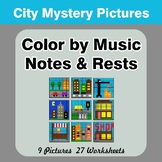 Color by Music Notes & Rests - City Mystery Pictures | Col