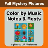 Color by Music Notes & Rests - Music Mystery Pictures - Au
