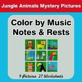 Color by Music Notes & Rests - Music Mystery Pictures - Ju